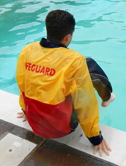 lifeguard in pool